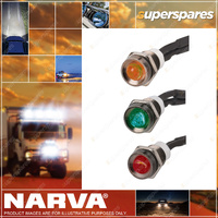 Narva 12V Sealed Pilot Lamp Clear Lens 3 colours L.E.D 3 Packs of 1