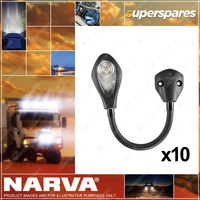 Narva 9-33V LED Red/White Reading Lamp Map Light Truck Trailer - 10 Pack