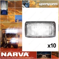 10 Narva LED Front End Outline Marker White w/ Black Base Clear Lens 0.5m Cable