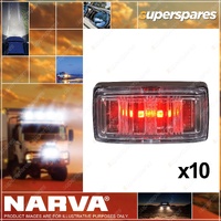 10 Narva LED Rear End Outline Marker Red w/ Black Base Clear Lens & 0.5m Cable