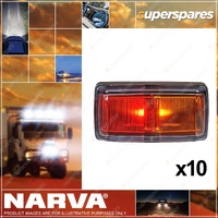 10 Narva LED Side Marker Lamp Red/Amber w/ Black Base Coloured Lens & 0.5m Cable