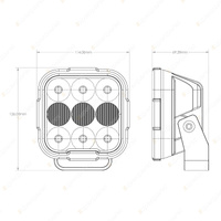 Narva 9-33 Volt Heavy-Duty LED Work Lamp 9 x 8W - Flood Beam Ultra Compact