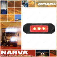 Narva 9-33 Volt LED Courtesy Lamp Red / White - Black Bezel IP68 & IP69K