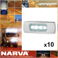 Narva 9-33V LED Front Marker White Chrome Cover 0.5m Cable Pack of 10