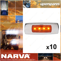 Narva 9-33V LED Front End Outline Marker Amber Chrome Cover Pack of 10