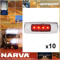 Narva 9-33V Surface Mount LED Rear End Outline Marker Chrome Cover Pack of 10