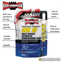 4 x 1L Nulon EZY-SQUEEZE Premium Mineral Auto Transmission Fluid Ref NDEX3-4