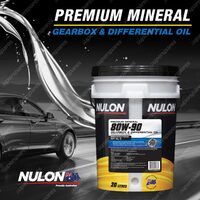 Nulon 80W-90 Gearbox and Differential Oil 20L GBD80W90-20 Upgrade LSD80W90-20