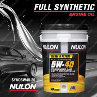 Nulon Full Synthetic 5W-40 Passenger and Light Commercial Diesel Engine Oil 20L