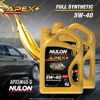 2 x Nulon Full SYN APEX+ 5W-40 Performance Engine Oil 6L APX5W40-6