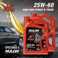 2 x Nulon X-PRO 25W-60 High Zinc Street & Track Eng Oil 5L XPR25W60 Ref ST25W60