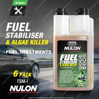 6 x Nulon Fuel Stabiliser & Algae Killer 1L FSAK-1 Cleans Fuel System
