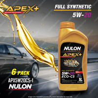 6 x Nulon Full Synthetic APEX+ 5W-20 ECO-C5 Engine Oil 1L APX5W20C5-1