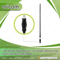 Oricom 1143mm AM FM DAB+ Radio Antenna - with Detachable Fiberglass Pole ANB20