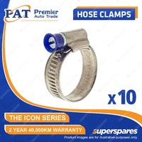 10 Pcs PAT ICON Series Solid Band Protective Collar Full Stainless Clamp 14-27mm