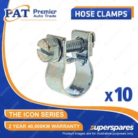 PAT ICON Series Nut & Bolt Hose Clamps - Zinc Plated 9-11mm Pack of 10