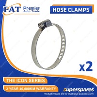 PAT ICON Series Hose Clamps - Perforated Full Stainless 14-27mm Pack of 2