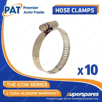 PAT ICON Series Hose Clamps - Perforated Full Stainless 33-57mm Pack of 10
