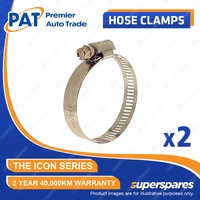 PAT ICON Series Hose Clamps - Perforated Full Stainless 33-57mm Pack of 2