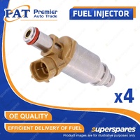 4 Pcs PAT Fuel Injectors for Holden Nova SLX LG 1.6L 4AFE I4 16V DOHC 1994-1997