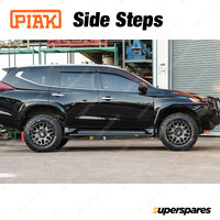 Pair of PIAK Side Steps Black Anodized for Mitsubishi Pajero Sport QE 16-19