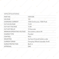 Projecta 150Amp Voltage Sensitive Isolator Kit - Comprehensive Dual Battery Kit