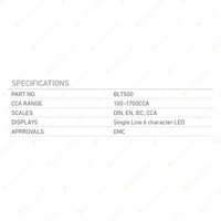 Projecta 12V Digital Car Battery Tester Analyser Suit for 100-1700CCA