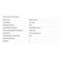 Projecta Power Management System with 7 inch Bluetooth LCD Touch Screen