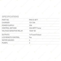 Projecta Power Management System with 7 inch Display Switch Panel & Sensor Kits
