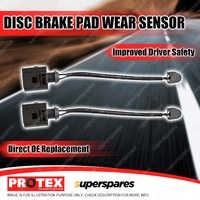 2x Rear Protex Disc Brake Pad Wear Sensors for Volkswagen Touareg 7/11-on