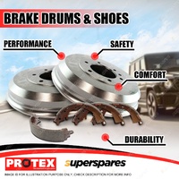 Protex Rear Brake Drums + Shoes for Toyota Landcruiser BJ40 FJ40 45 55 69-80