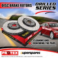 Pair Rear Protex Disc Brake Rotors for Chevrolet Corvette Z51 05-on