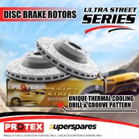Rear Protex Drilled & Groove Brake Rotors for Chevrolet Lumina WM 3.6L 2006-2009