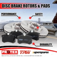Protex Rear Brake Rotors + TRW Pads for Mazda RX8 Sports Standard Suspension