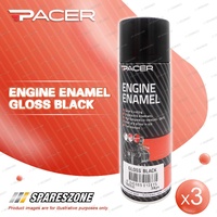 3 x Pacer Engine Enamel Gloss Black 300G - Silicone-Ceramic Nano-Technology