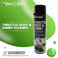 3 x Pacer Throttle Body & Carby Cleaner 400G Quick and Efficient Rust Prevention