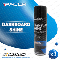 3 x Pacer Dashboard Shine 350Gm - High-Gloss Interior Protectant Pleasant Scent