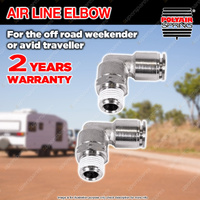 2 x Polyair Air Line Elbows Push-to-Connect Swivel - Suitable for Bellows Series