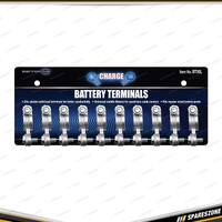 10x Charge Battery Terminals - Zinc Plated Solid Lead & Universal Saddle Fitment