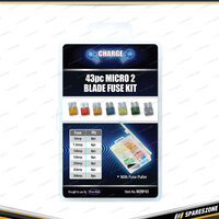43 Pcs of Charge Micro 2 Blade Fuse Kit - with Multiple Amperage Blade Fuses
