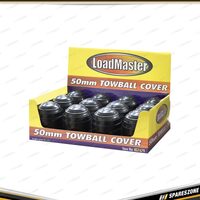 12 Pcs of Loadmaster 50mm Diameter Towball Cover - Black Tow Ball Cover