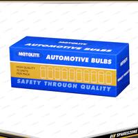 10 Pcs of Motolite 12V 21W Offset Amber BA15S Globe - Single Contact Light Bulbs