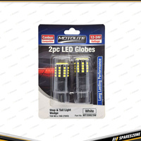 2 Pcs of Motolite White 12-24V LED Canbus Globes T20 W3 x 16D 7440 - 44 Chips