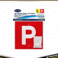 2 Pcs of Pro-Kit Double Sided L & P Plates - L & White P on Red Suction Cup