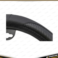 Pro-Kit Black Leather Steering Wheel Cover - with 380mm D-Shaped Flat Base