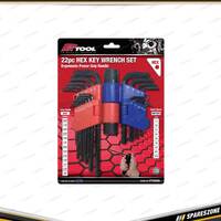 22 Pcs of PK Tool Metric & SAE Hex Key Set with Handle for Extra Leverage