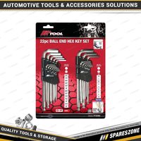 22 Pcs of PK Tool Metric & SAE Ball End Hex Set - 9x Metric & 13x SAE Ball End