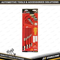 13 Pcs of PK Tool SAE Jumbo Long Ball End Hex Key Set with Magnetic End Tips