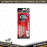 9 Pcs of PK Tool Metric Ball End Hex Key Set - Hex Key 1.5mm - 10mm Cr-V Steel