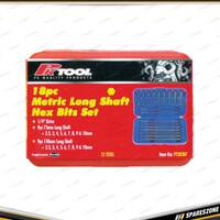 18 Pcs of PK Tool Metric 1/4 Inch Hex Long Shaft Hex Bits Set - S2 Steel